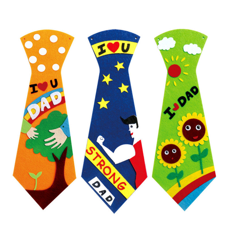 1 부직포 넥타이 유치원 크리 에이 티브 노컷 수제 재료 패키지 DIY 생산 붙여 넣기 그림 아버지의 날 선물