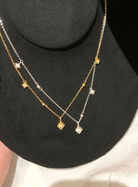 astudio纯银复古八芒星流苏项链