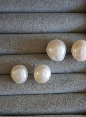 法式高级优雅不规则珍珠耳环 赵露思同款S925纯银巴洛克珍珠耳钉