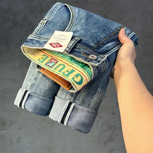 百搭刺绣水洗休闲裤 2026春季 小直筒大牛牛仔长裤 韩版 子男510 新款