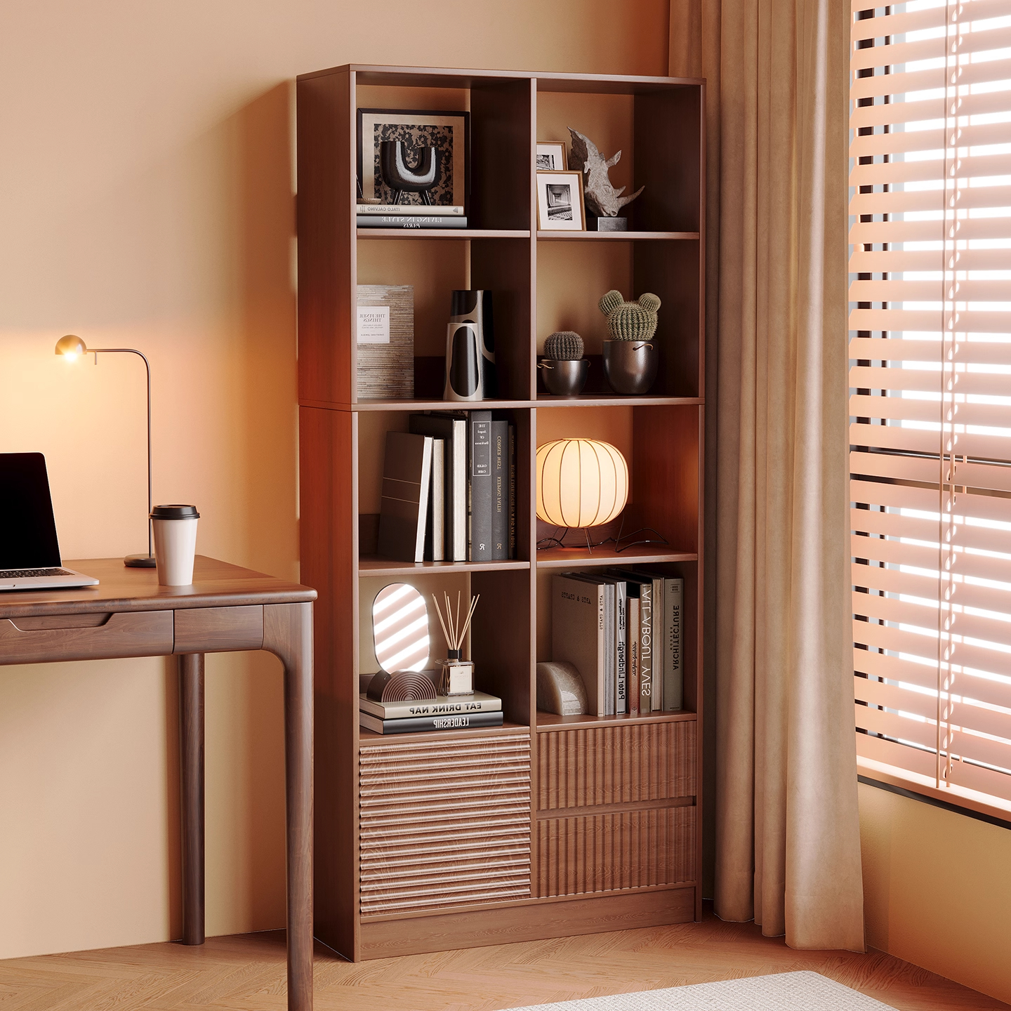 【补贴】实木书架落地置物架