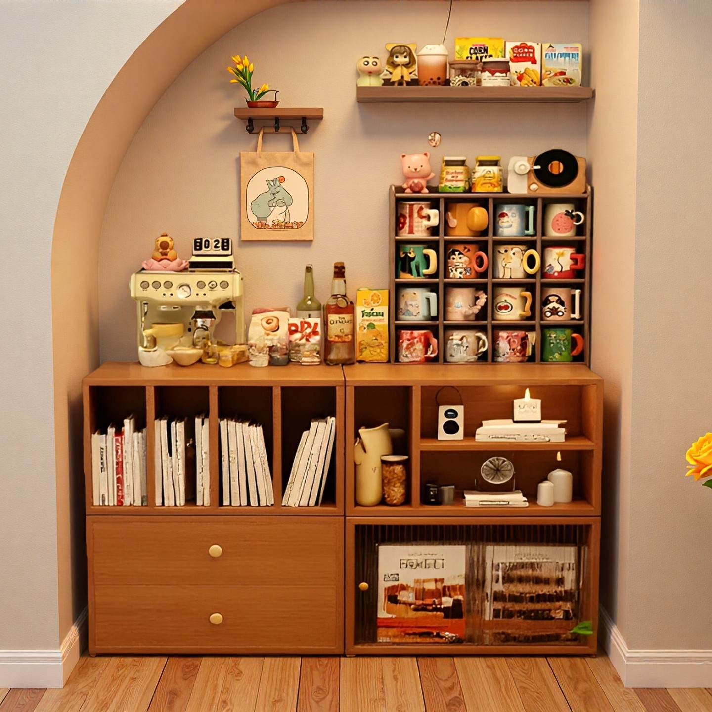 实木书柜家用客厅书架收纳柜