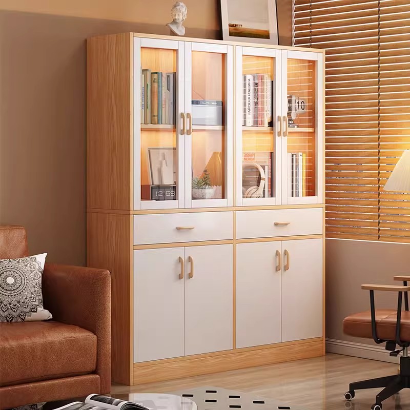 客厅书柜防尘收纳柜多层储物书架