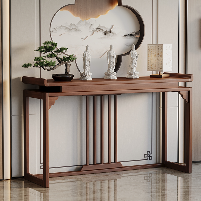 实木供桌条案家用新中式财神爷神台观音供香桌佛龛小供台供奉台