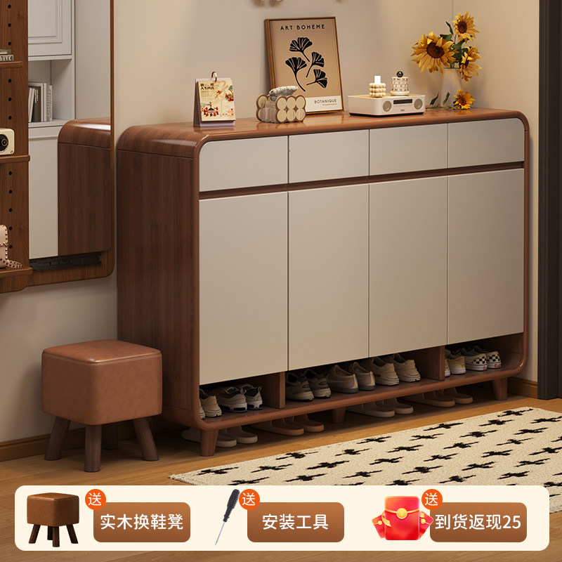 纯实木芯鞋柜家用门口室内新中式入户门玄关柜一体靠墙储物鞋架子,住宅家具,鞋柜,淘宝优惠券,粉丝福利购,淘宝优惠卷
