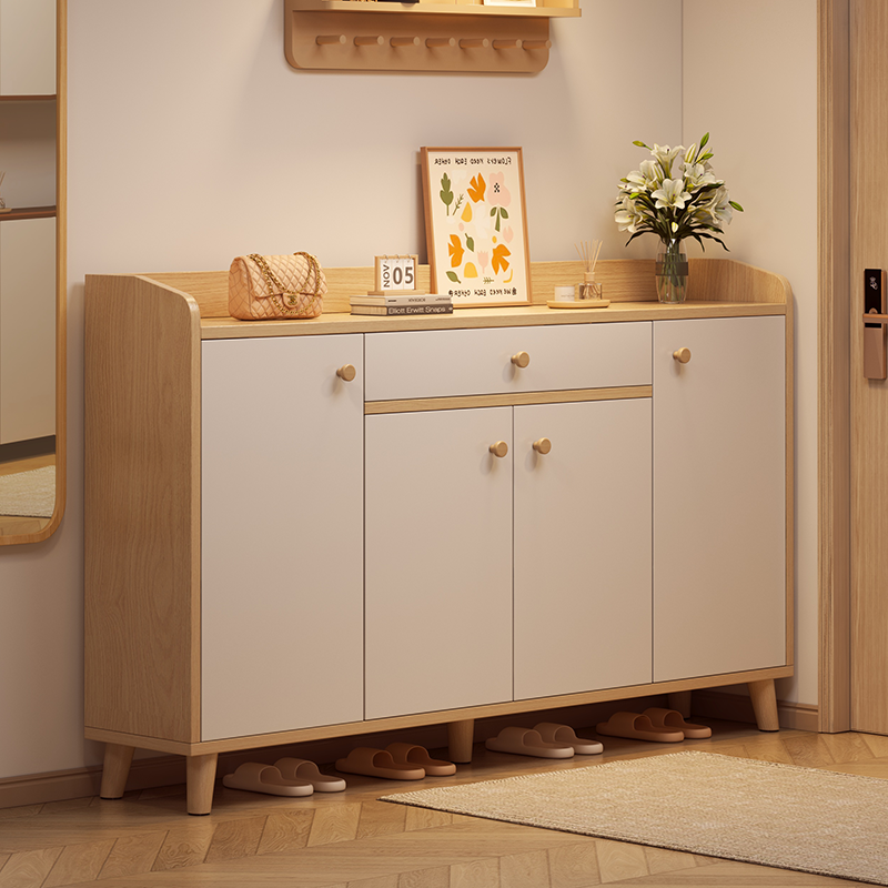 鞋柜家用门口实木芯原木风玄关柜靠墙一体入户楼道多层收纳置物柜,住宅家具,鞋柜,淘宝优惠券,粉丝福利购,淘宝优惠卷