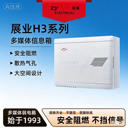 展业D003家用多媒体箱弱电箱光纤入户信息箱网络集线箱布线空箱