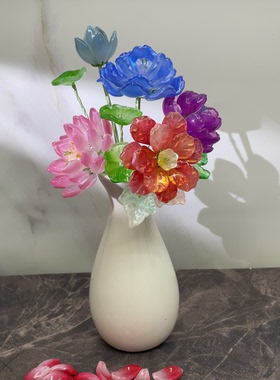 琉璃手工花玄关办公室装饰品