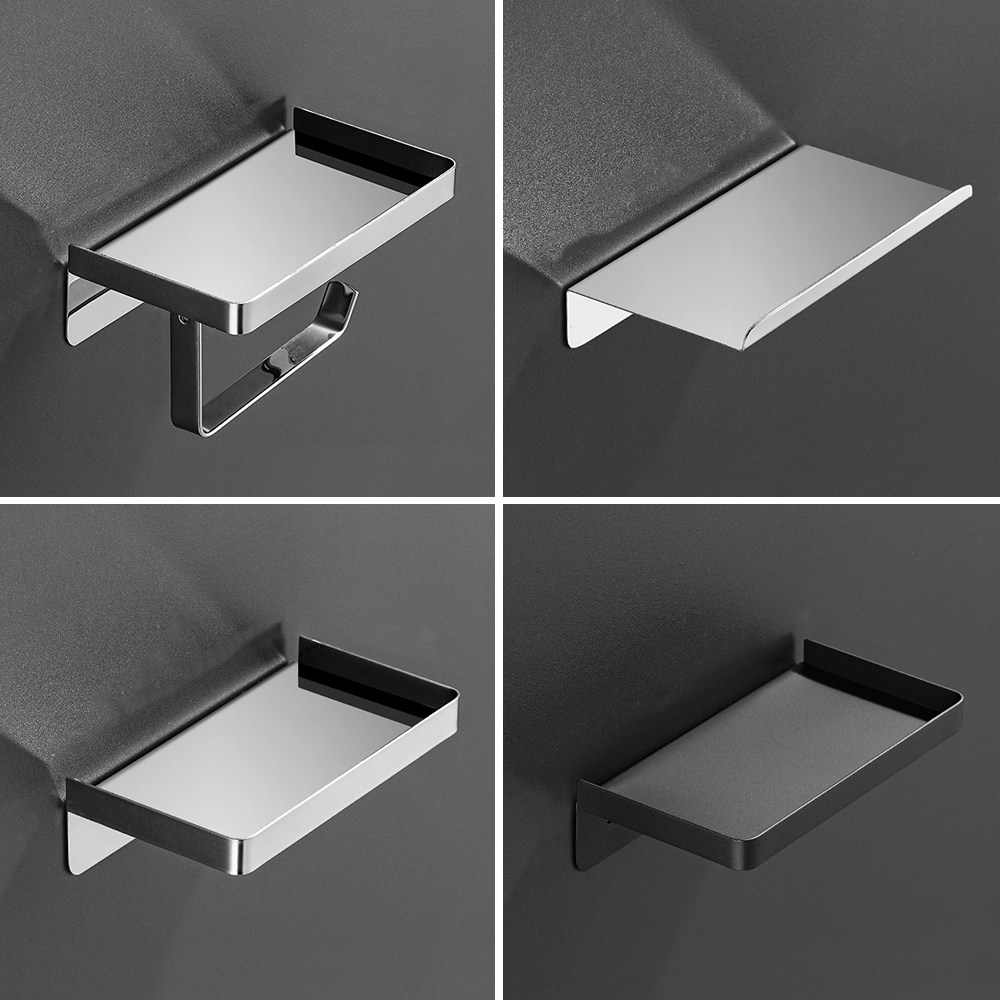 卫生间手机架免打孔创意厕所不锈钢置物架酒店公共场所洗手间隔断