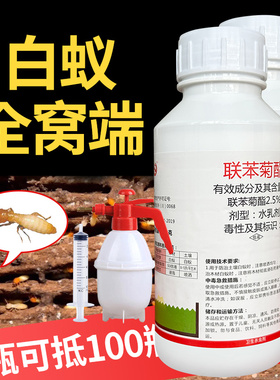 白蚁防治专用药水除飞白蚂蚁端灭全窝杀虫剂家用室外一巢灭白蚁药