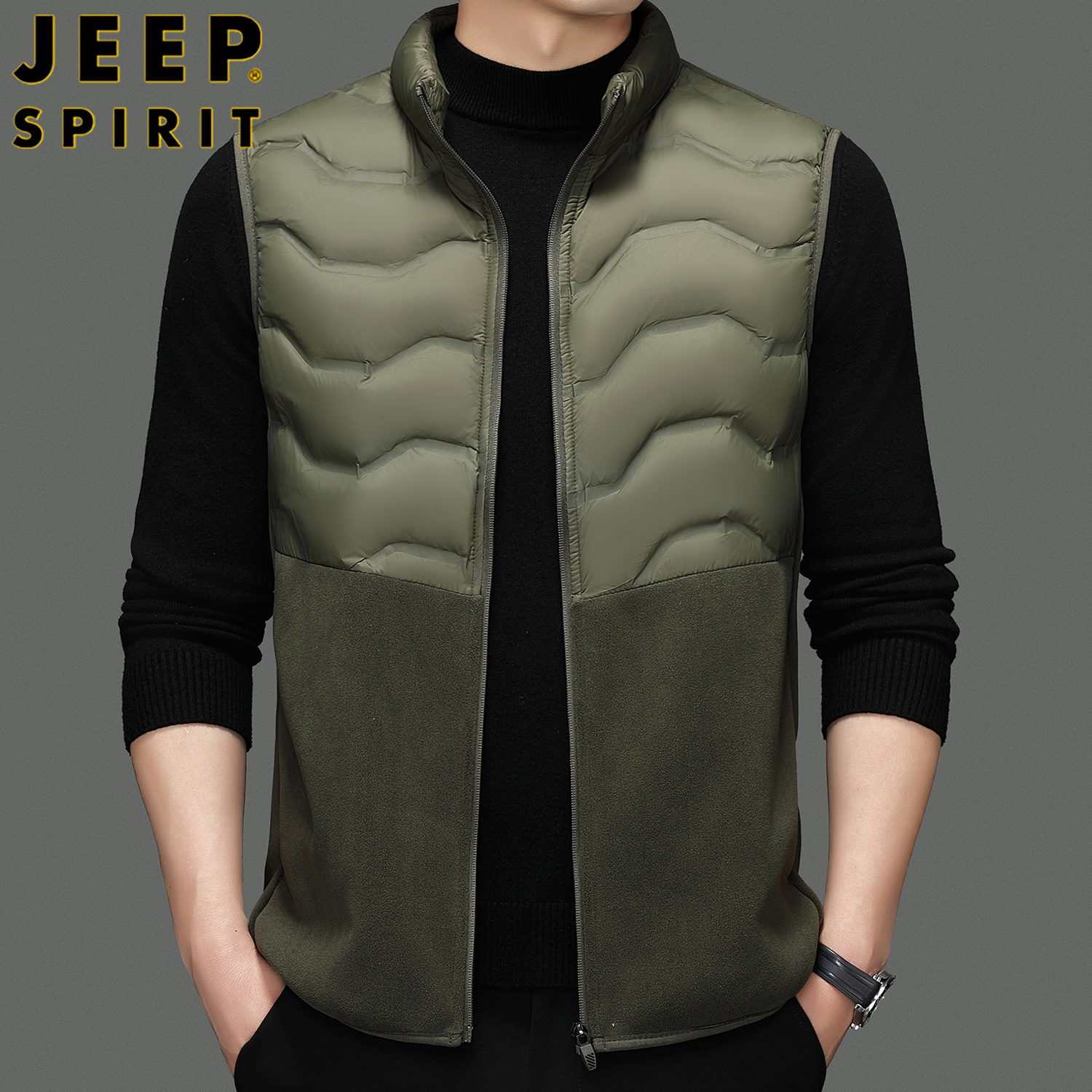 jeepspirit男士休闲羽绒马甲