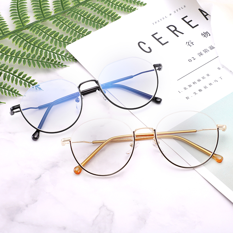 下半框眼镜架网红款无女韩潮ins