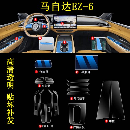 24款马自达EZ-6内饰膜屏幕钢化膜