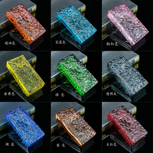 玻璃砖创意实心彩色水晶砖景观墙