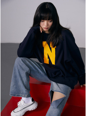 【NSSLAB】原创潮流LOGO字母印花卫衣宽松休闲圆领国潮情侣款上衣