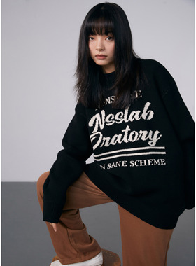 【吴磊 蒲熠星同款】NSSLAB 原创潮牌英文logo毛衣 街头套头上衣