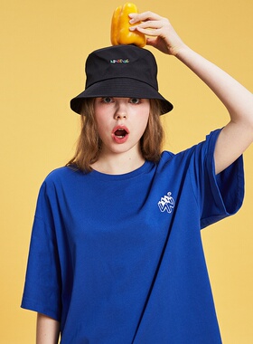 【严浩翔同款】NSS LAB 20S/S国潮电光蓝趣味圆领短袖T恤情侣BF风