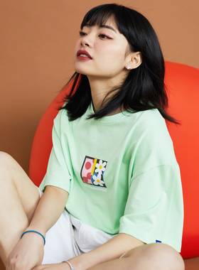 【吴磊同款】NSS LAB21SS原创国潮双色花印花圆领T恤宽松情侣短袖