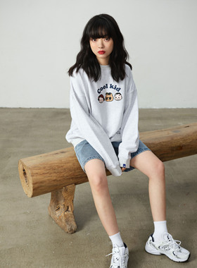 【NSSLAB】重磅毛圈卡通印花街头潮牌国潮宽松休闲情侣款套头卫衣