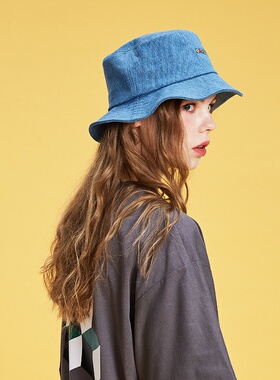 【王源 赵露思同款】NSS LAB原创国潮双色牛仔刺绣渔夫帽盆帽帽子