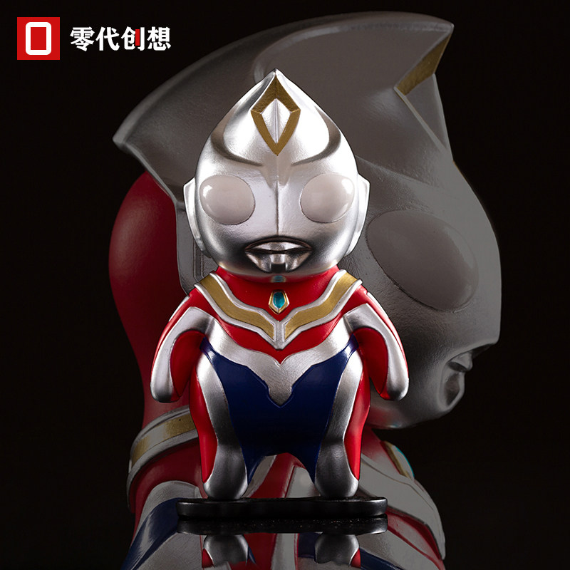 q版肥宅手办玩具童年小超人胖戴凹凸曼迪加模型摆件可爱生日礼物