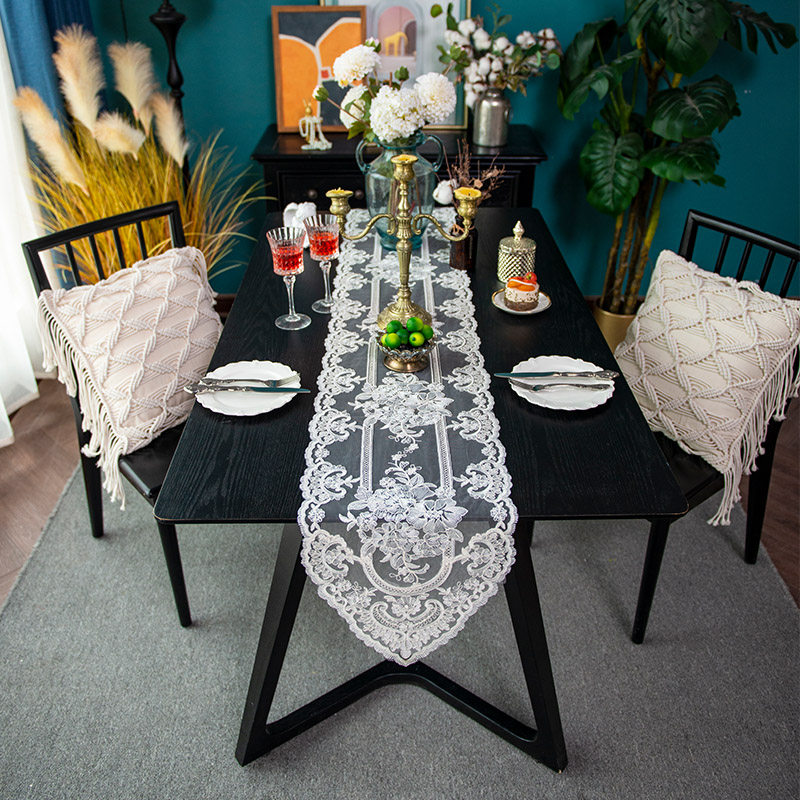 泰绣桌旗精致蕾丝刺绣