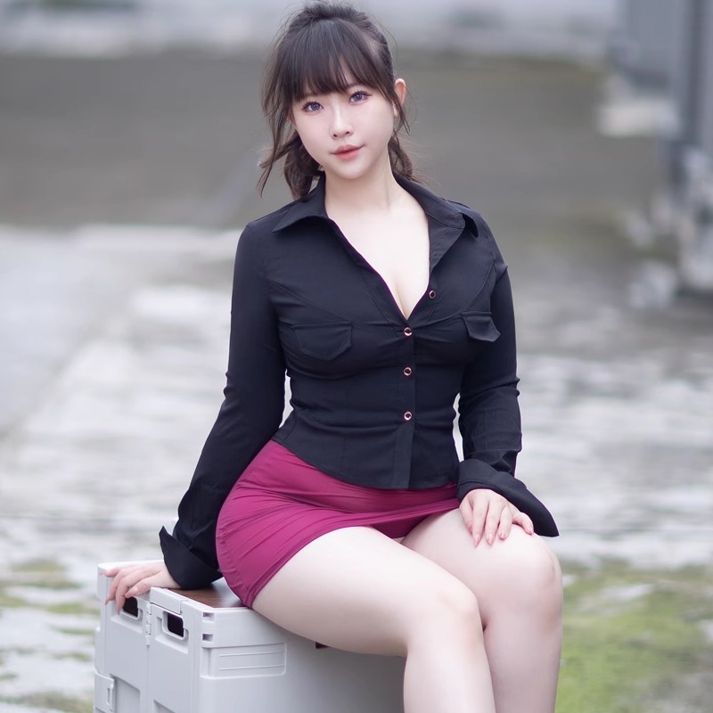 性感纯欲风修身衬衫女夏长袖空姐职业套装工作服OL制服透明透视装