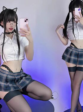 性感jk日系二次元cos制服校园诱惑学院风百褶超短裙纯欲免脱裙子