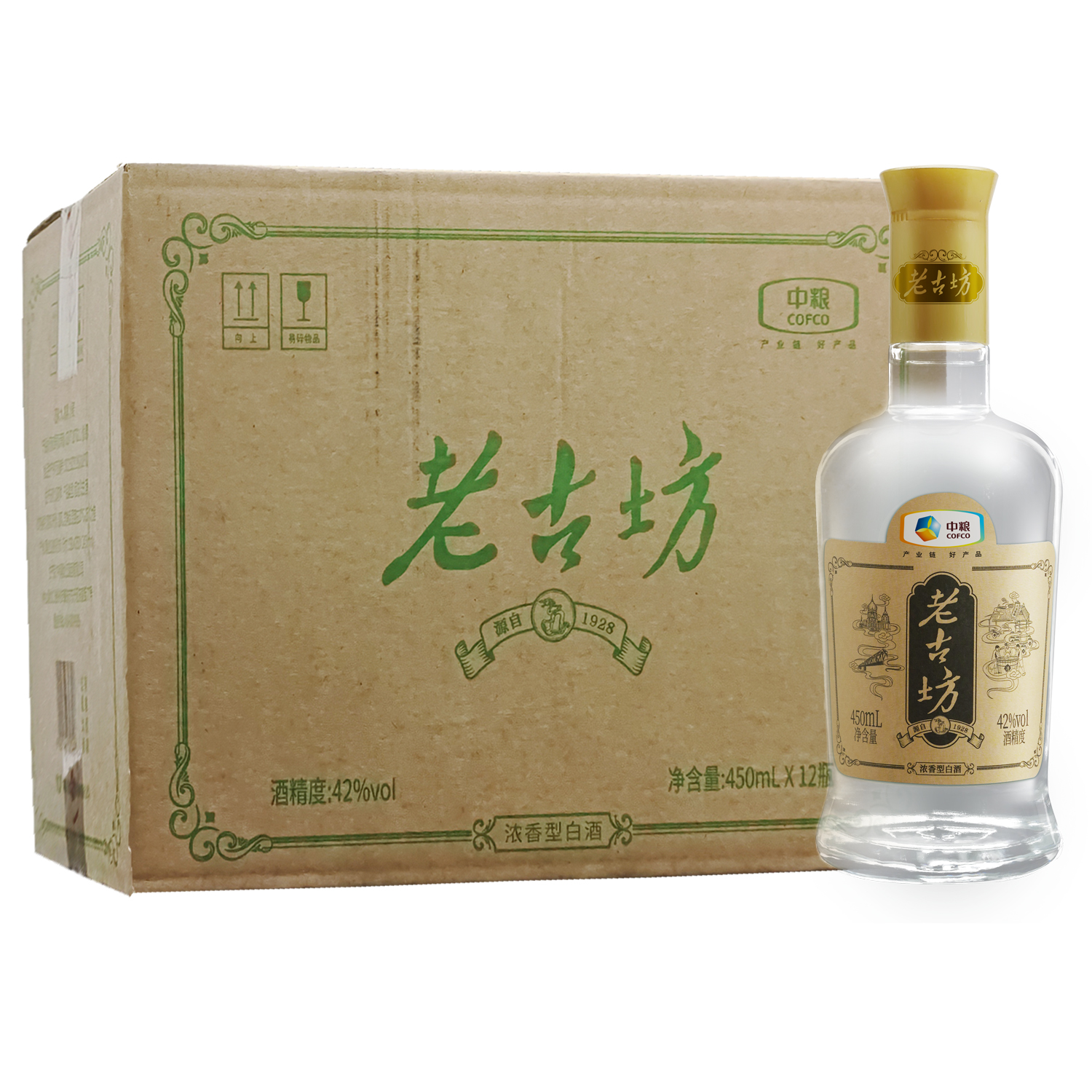 中粮白酒老古坊欧风浓香型纯粮固态发酵优级国产白酒