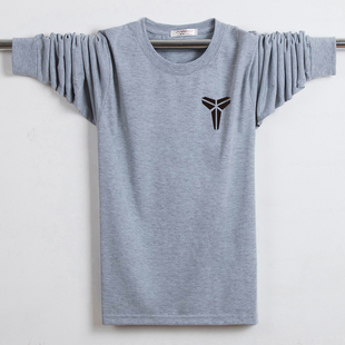 中年男士 t恤男加肥加大码 纯棉宽松秋衣肥佬胖子6XL潮 长袖 天天特价