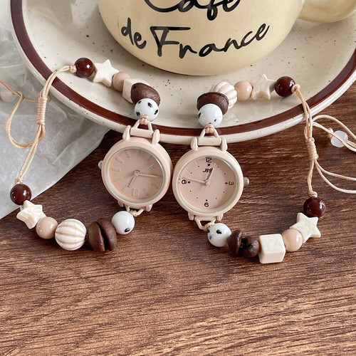 吃货手链奶茶色手表闺蜜一对