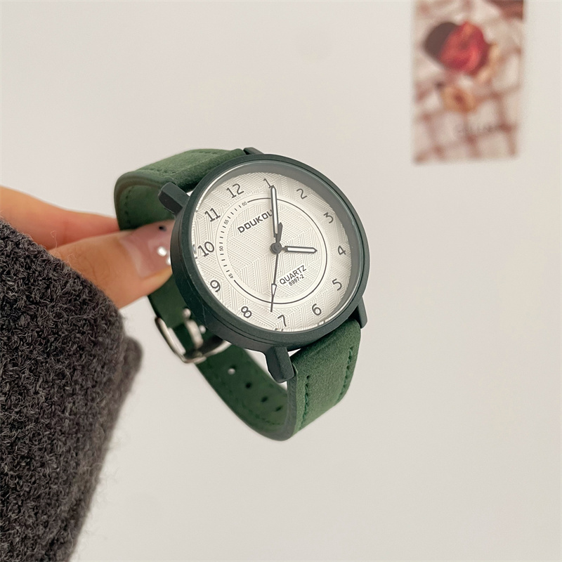 绿色森系手表女款学生初高中考试