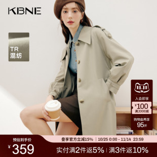 女装 KBNE风衣外套女2025春季 长款 小个子英伦风大衣爆款 外衣 新款