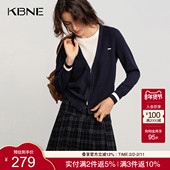 KBNE法式 气质设计感针织上衣 新款 学院风假两件毛针织衫 女2025秋季
