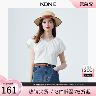 今年流行衬衣小衫 KBNE衬衫 女白色洋气独特别致上衣2024夏季 新款