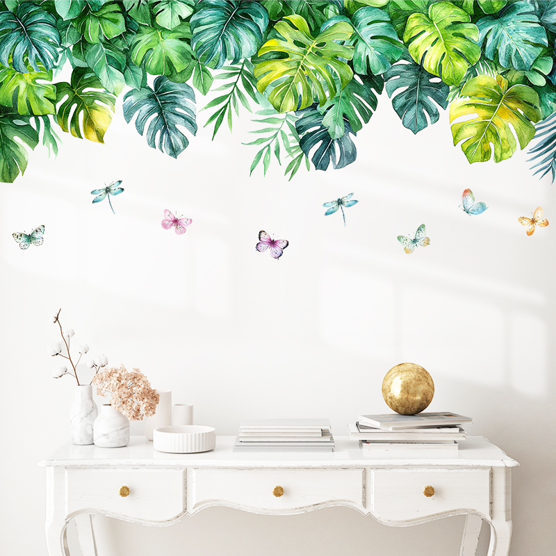 ins绿植踢脚线贴纸墙角装饰贴画小清新客厅背景墙壁腰线墙纸自粘