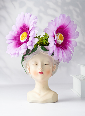 网红北欧风桌面小仙女花盆摆件