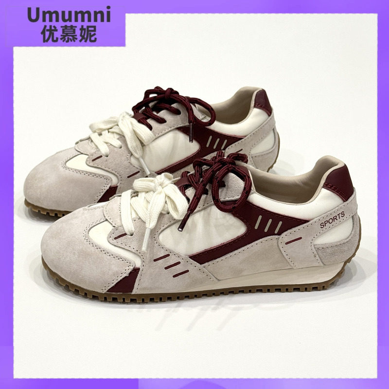 优慕妮秋季新款真皮休闲运动板鞋