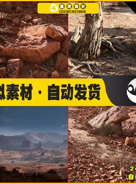 UE虚幻5 RealBiomes Desert Cliffs 写实沙漠悬崖岩石山脉场景5.0