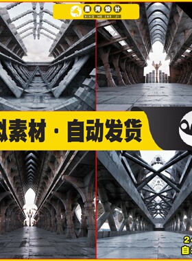 UE虚幻5 Concrete Hallway 走廊角落长廊建筑模型5.2