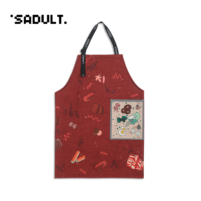 SADULT棉麻恶搞火锅围裙