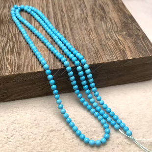 天然绿松石圆珠散珠3m4m配珠单珠弟子珠子diy配饰配件小米珠隔珠