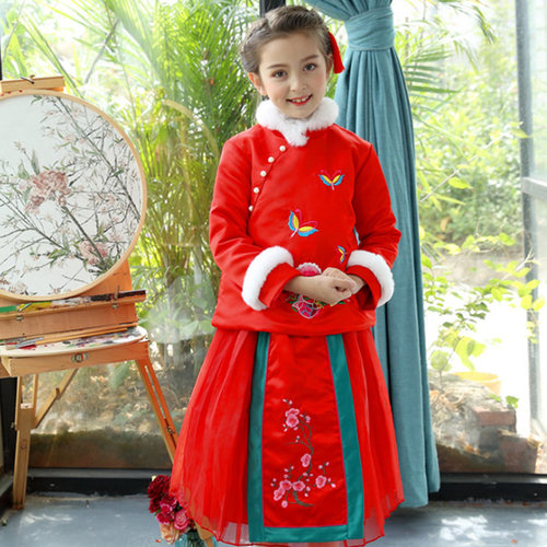 拜年服宝宝女童唐装冬新年衣服