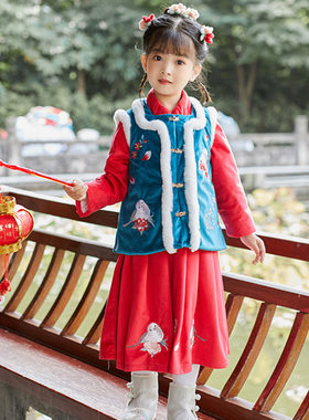 汉服女童冬装加厚加棉
