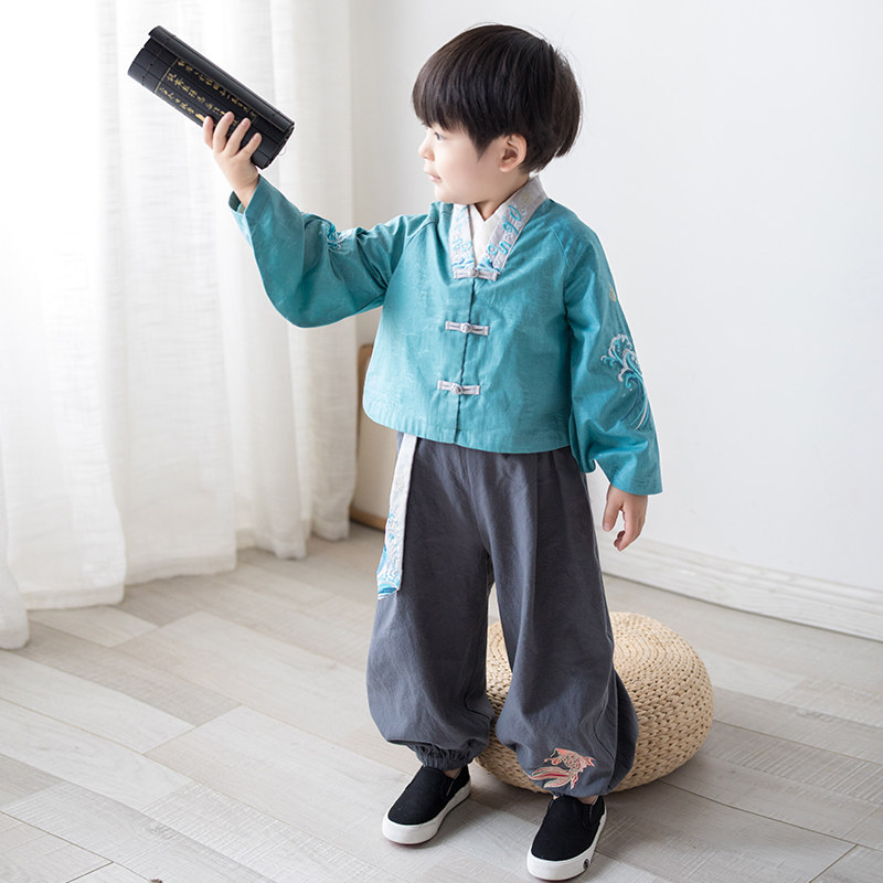 汉服男童古装秋季新款少爷服幼儿古风套装小孩中国风儿童汉服唐装