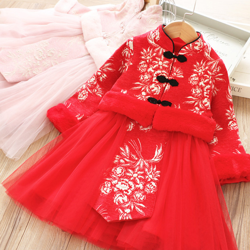 汉服女童冬装加绒加厚