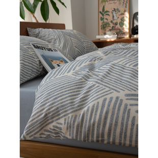 秋冬加厚纯棉磨毛被套单件180x200单双人150x215全棉被罩150x210