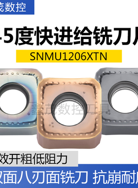 45度快进给开粗面铣刀片SNMU1206XTN P8080 P6205 P6522 双面八刃