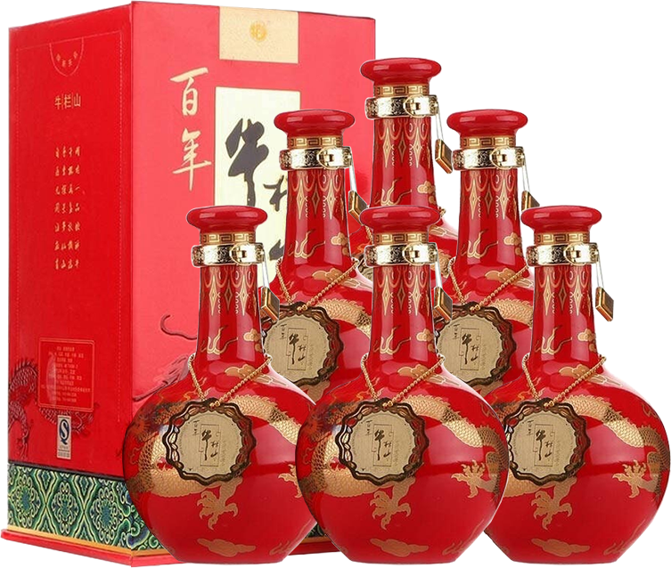 百年牛栏山二锅头礼盒清香型白酒水53度盛世红窖藏三十500ml*6瓶