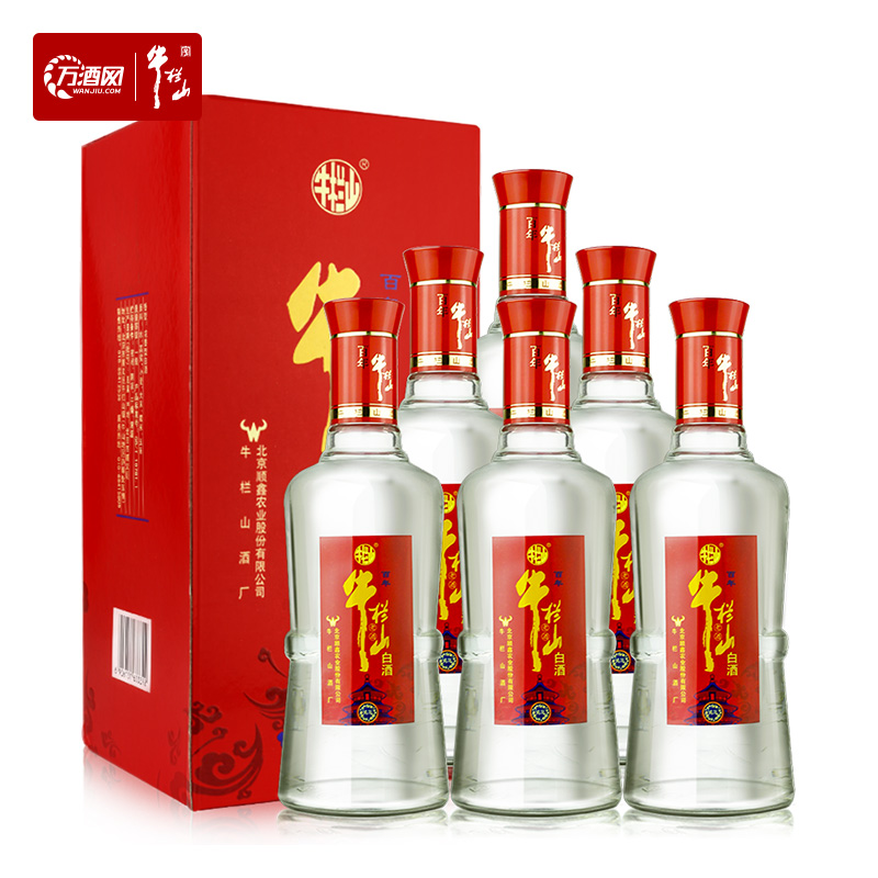 百年牛栏山二锅头鸿运老酒39度浓香型500ml*6瓶装 白酒整箱